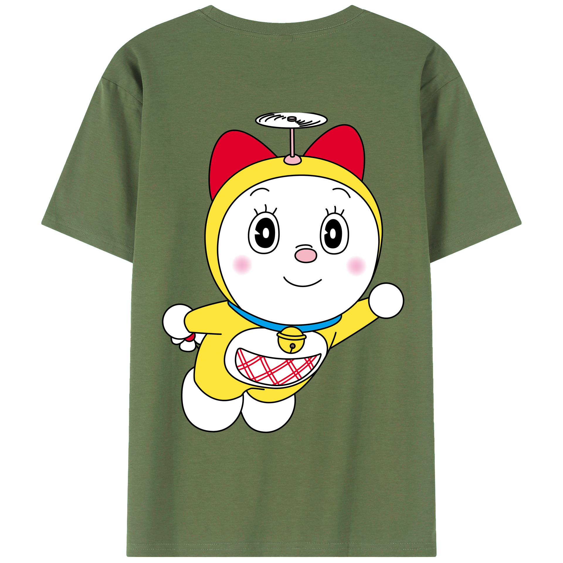 （画像用） ドラえもん ドラミ Doraemon Dorami 綿100％ メンズ半袖Tシャツ（バックプリント） 通気性